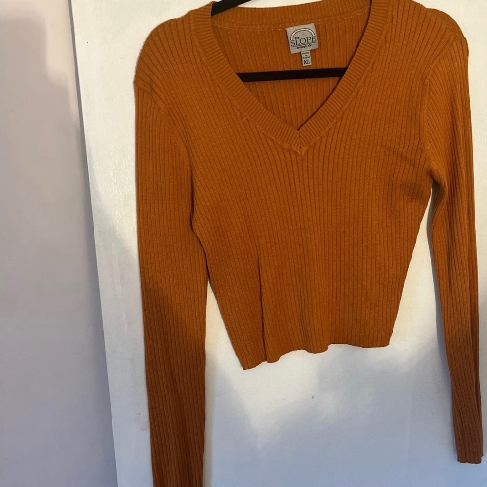 Burnt orange cropped sweater